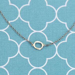 19 inch, Vintage Sterling Silver Round Oval Elegant Necklace - R33